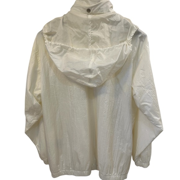 Vintage MS Cambridge Hooded Jacket Hidden Full Zip Snap Buttons Pockets Size Med - Picture 5 of 14